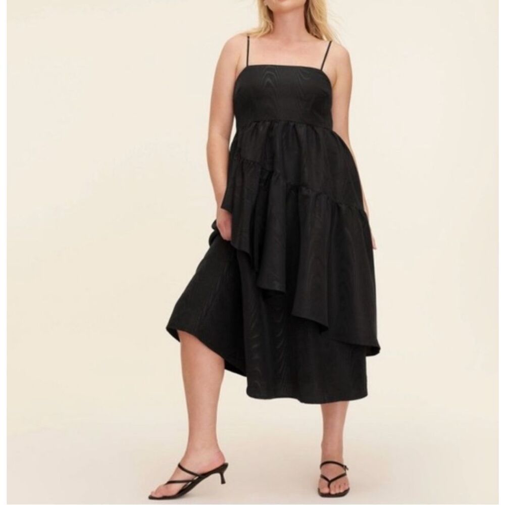 Kate Spade New York x Target Tiered Ruffle Black Tank Midi Dress XL NEW